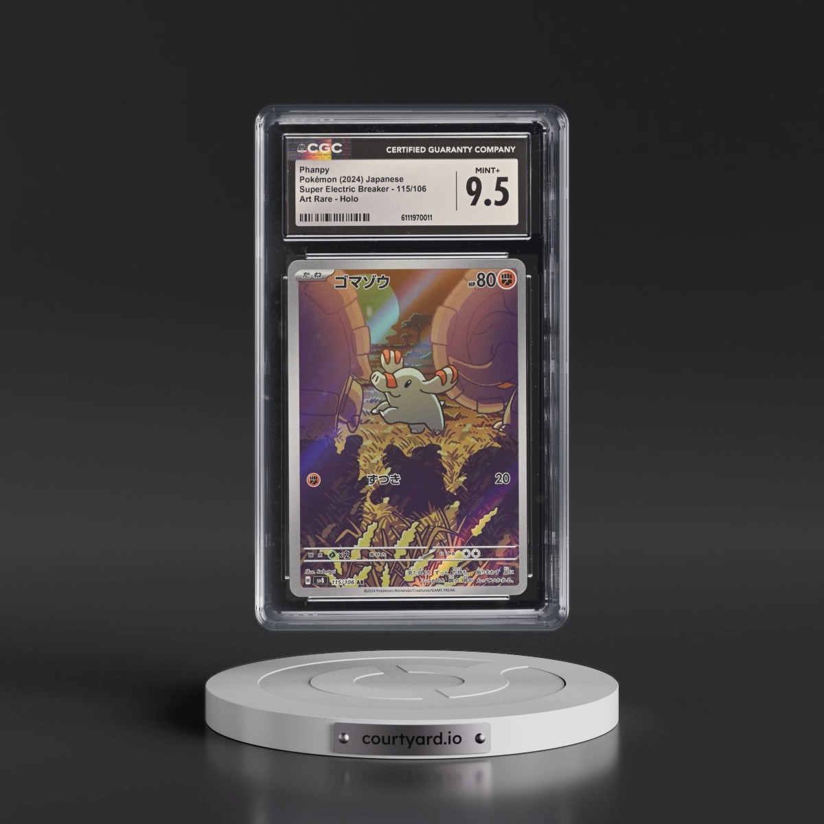 2024 Super Electric Breaker - sv8 #115/106 Phanpy - Art Rare Holo (CGC 9.5 MINT+)