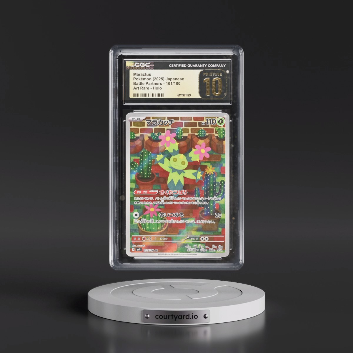 2025 Battle Partners - sv9 #101/100 Maractus - Art Rare Holo (CGC 10 PRISTINE)