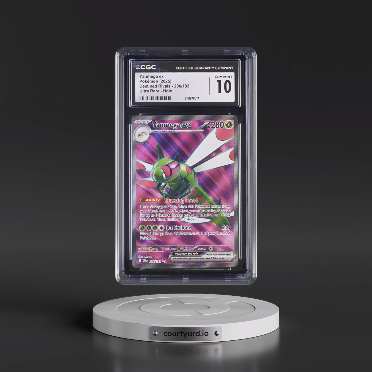 2025 Destined Rivals - DRI EN #206/182 Yanmega ex - Ultra Rare Holo (CGC 10 GEM MINT)