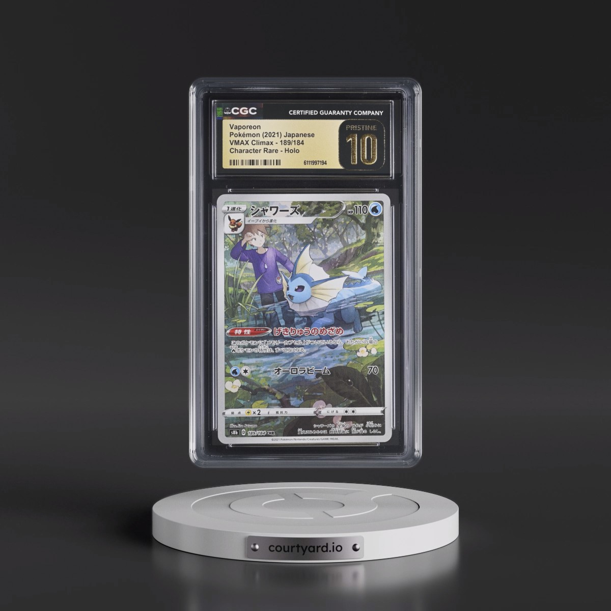2021 VMAX Climax #189/184 Vaporeon - Character Rare Holo (CGC 10 PRISTINE)
