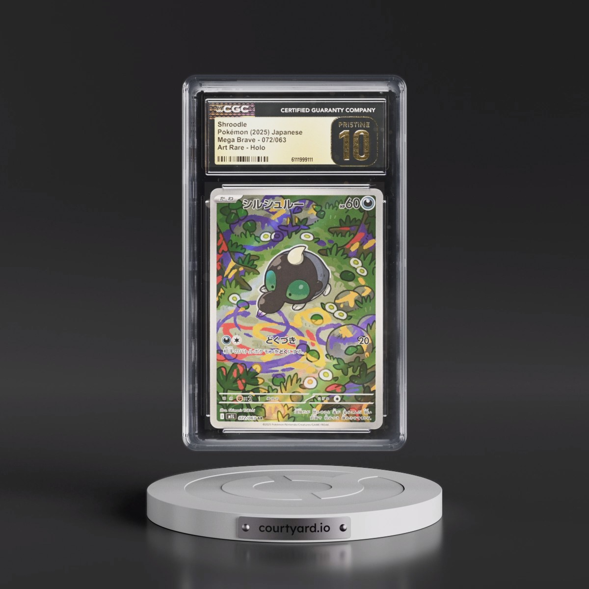 2025 Mega Brave - M1L #072/063 Shroodle - Art Rare Holo (CGC 10 PRISTINE)