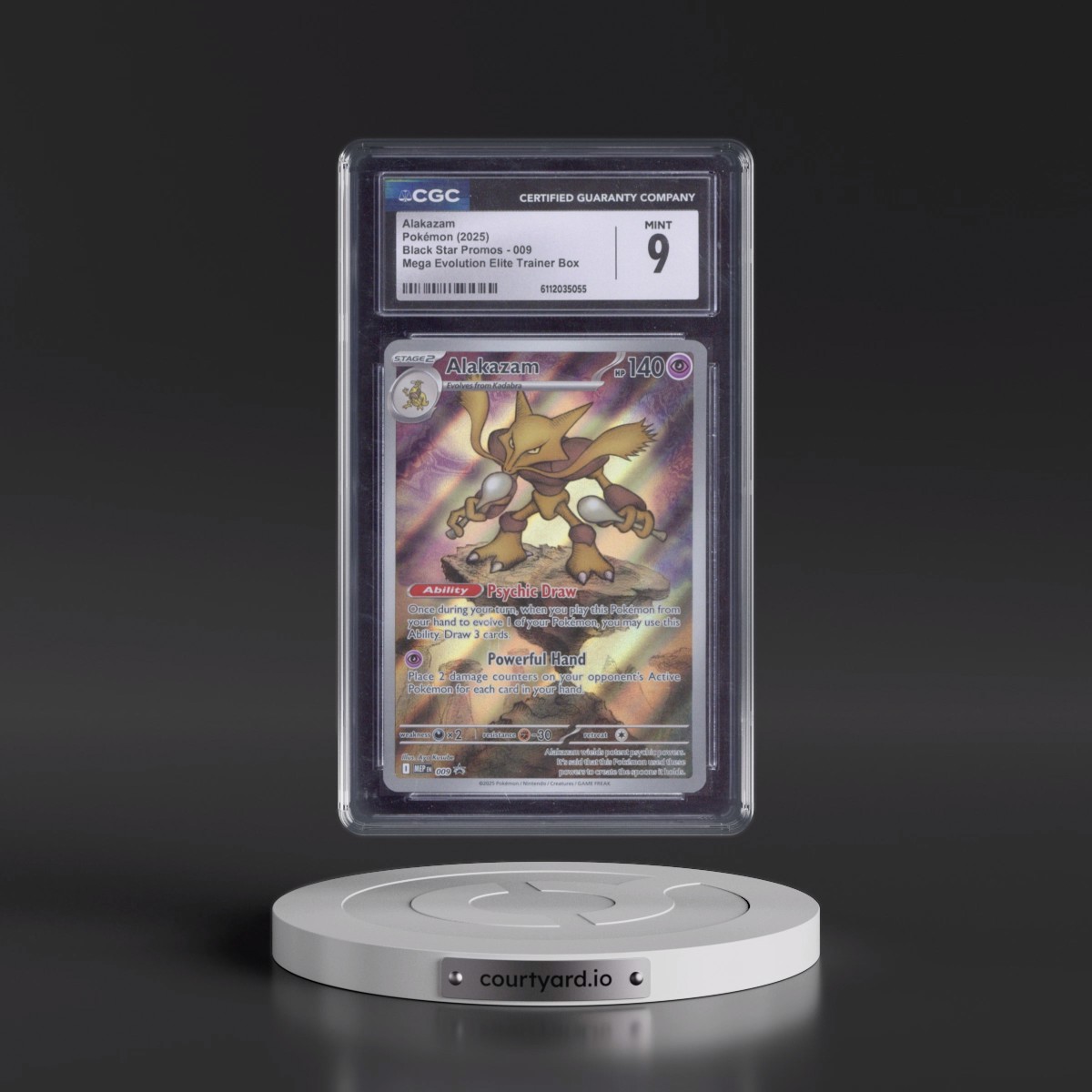 2025 Black Star Promos - Mega Evolution MEP EN #009 Alakazam - Mega Evolution Elite Trainer Box (Holo) (CGC 9 MINT)