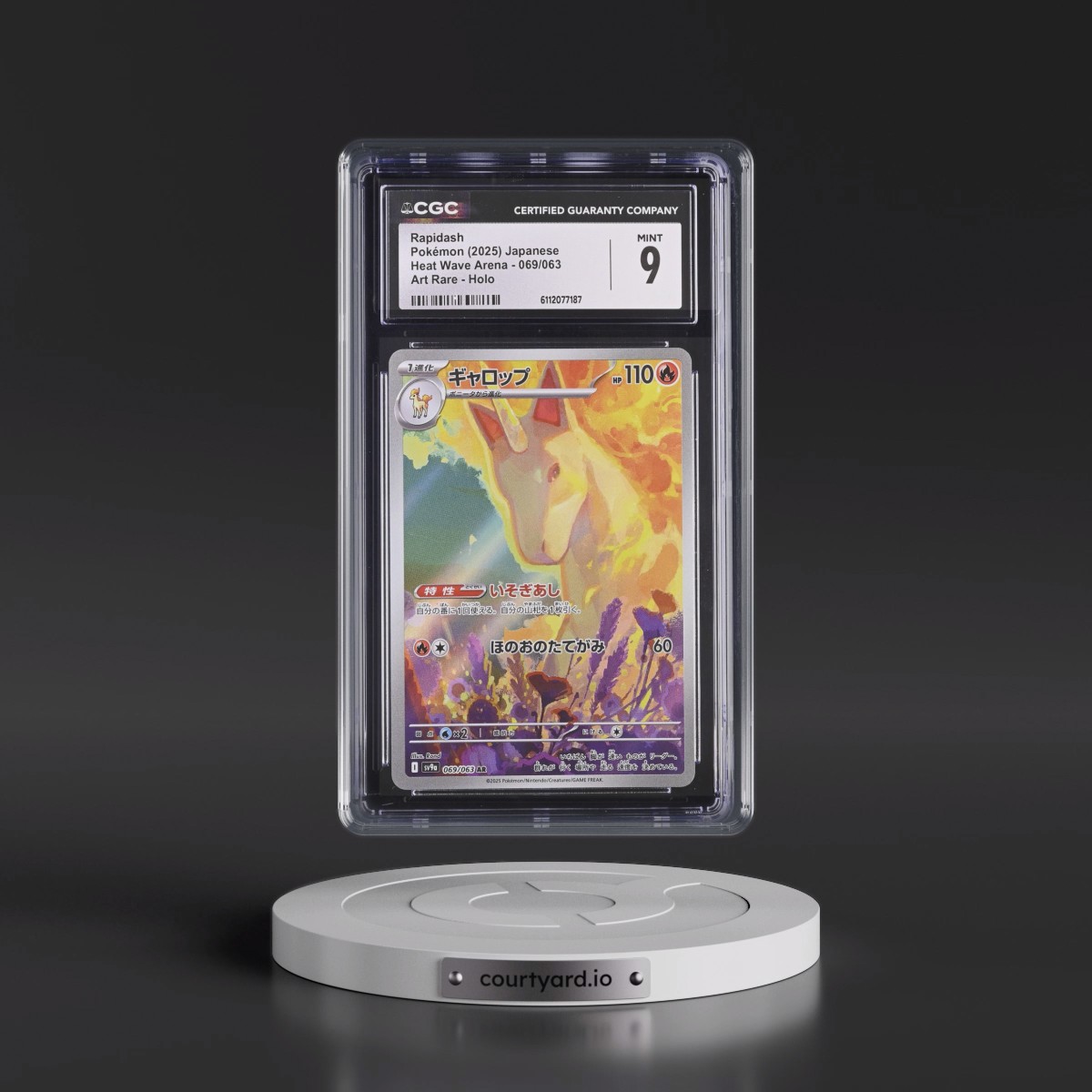 2025 Heat Wave Arena - sv9a #069/063 Rapidash - Art Rare Holo (CGC 9 MINT)