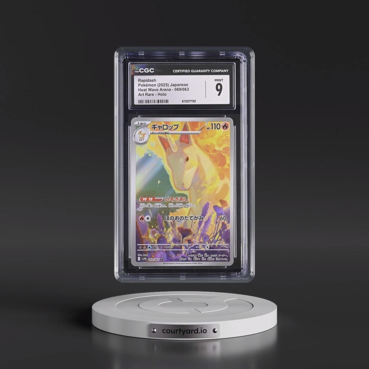 2025 Heat Wave Arena - sv9a #069/063 Rapidash - Art Rare Holo (CGC 9 MINT)