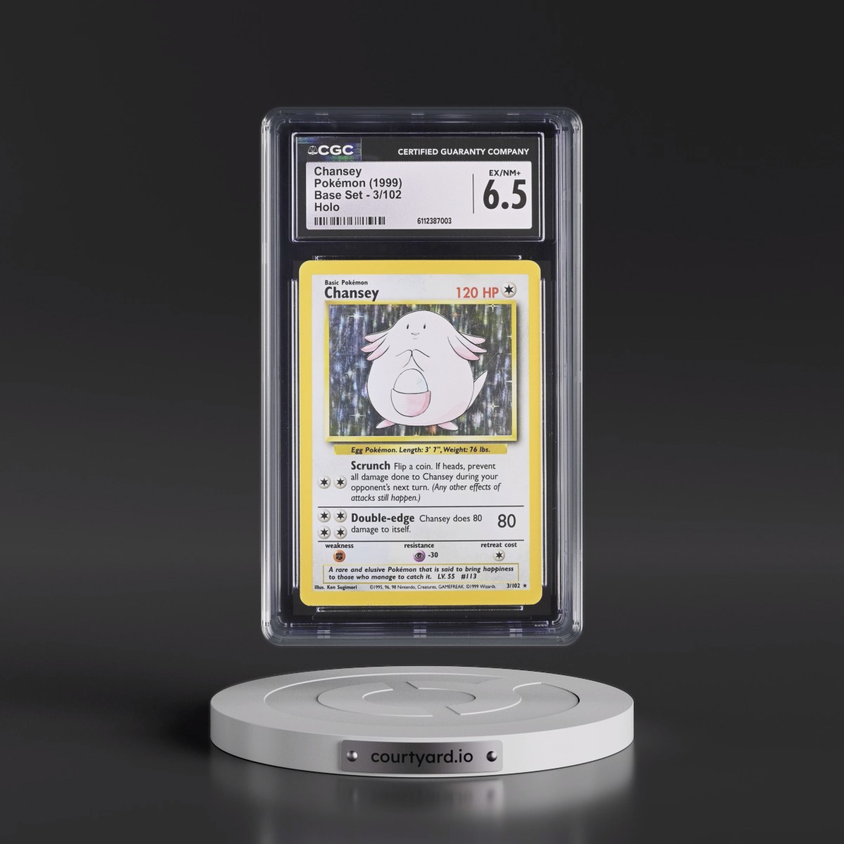 1999 Base Set #3/102 Chansey - Holo (CGC 6.5 EX-NM+)