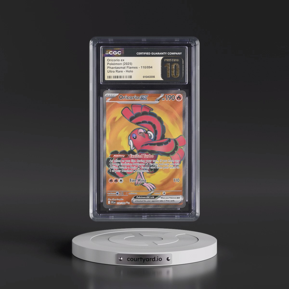 2025 Phantasmal Flames - PFL EN #110/094 Oricorio ex - Ultra Rare Holo (CGC 10 PRISTINE)