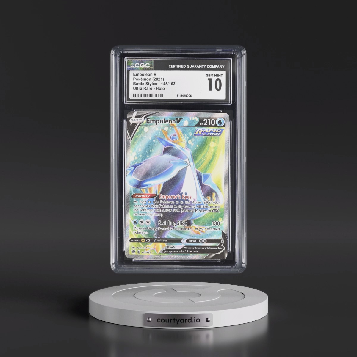 2021 Battle Styles #145/163 Empoleon V - Ultra Rare Holo (CGC 10 GEM MINT)