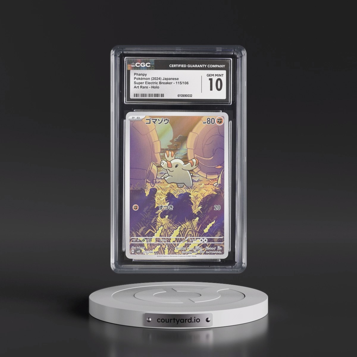 2024 Super Electric Breaker - sv8 #115/106 Phanpy - Art Rare Holo (CGC 10 GEM MINT)