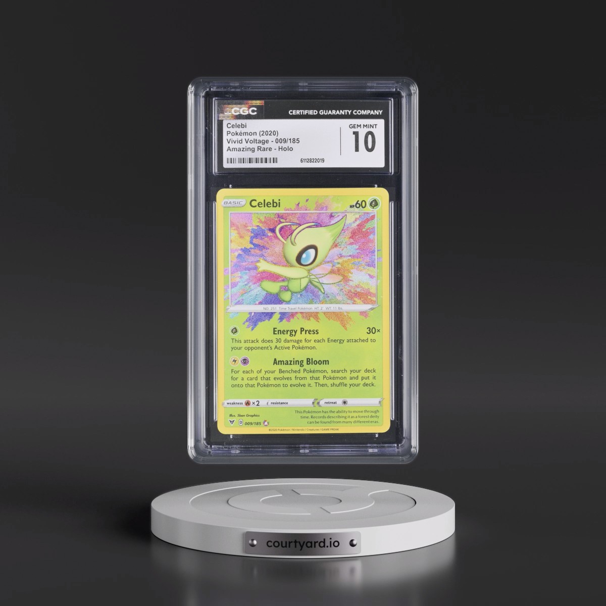 2020 Vivid Voltage #009/185 Celebi - Amazing Rare Holo (CGC 10 GEM MINT)