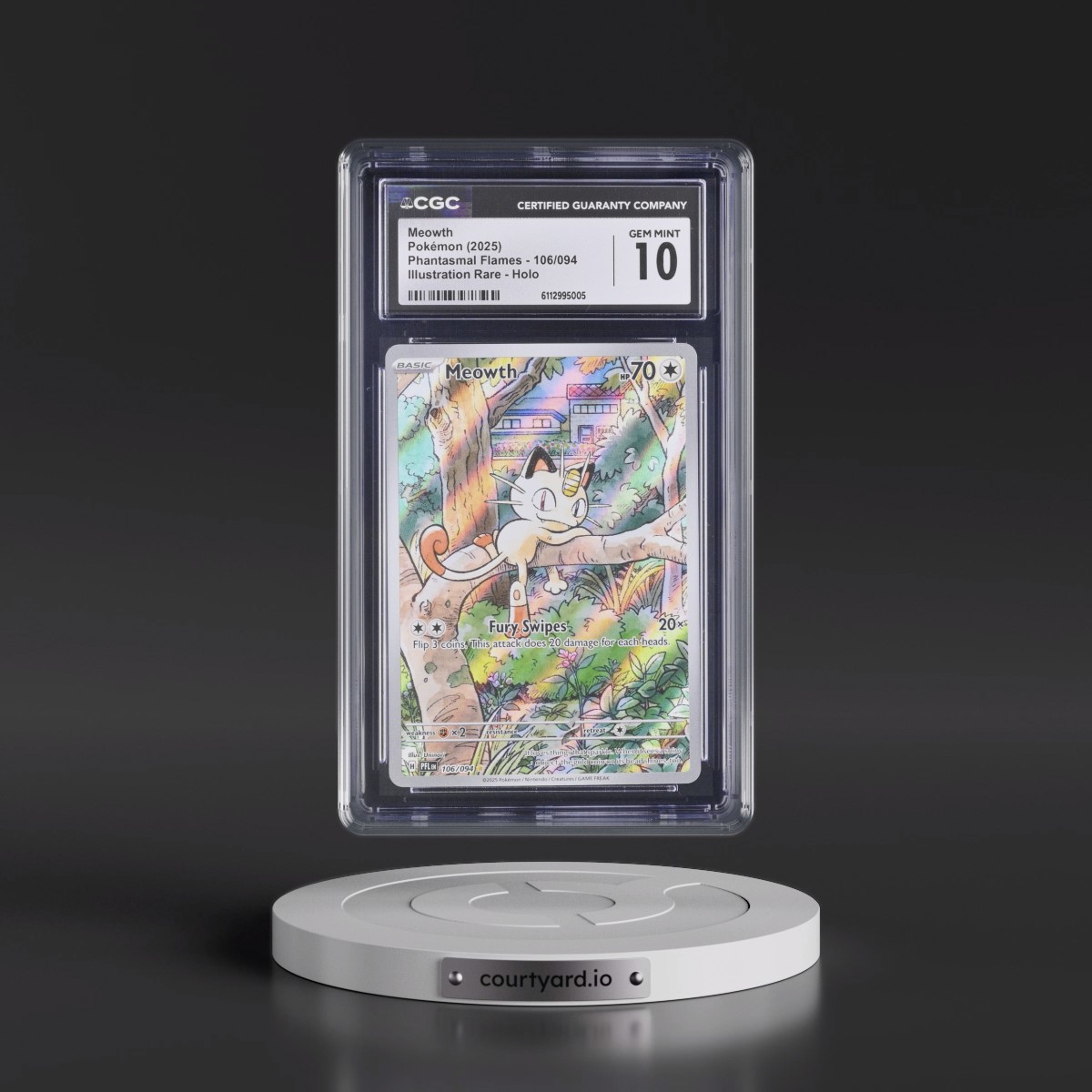 2025 Phantasmal Flames - PFL EN #106/094 Meowth - Illustration Rare Holo (CGC 10 GEM MINT)