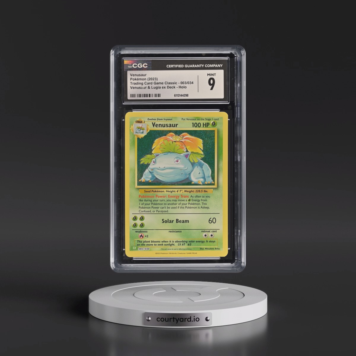 2023 Trading Card Game Classic - CLV, CLC, CLB #003/034 Venusaur - Venusaur & Lugia ex Deck - CLV Holo (CGC 9 MINT)