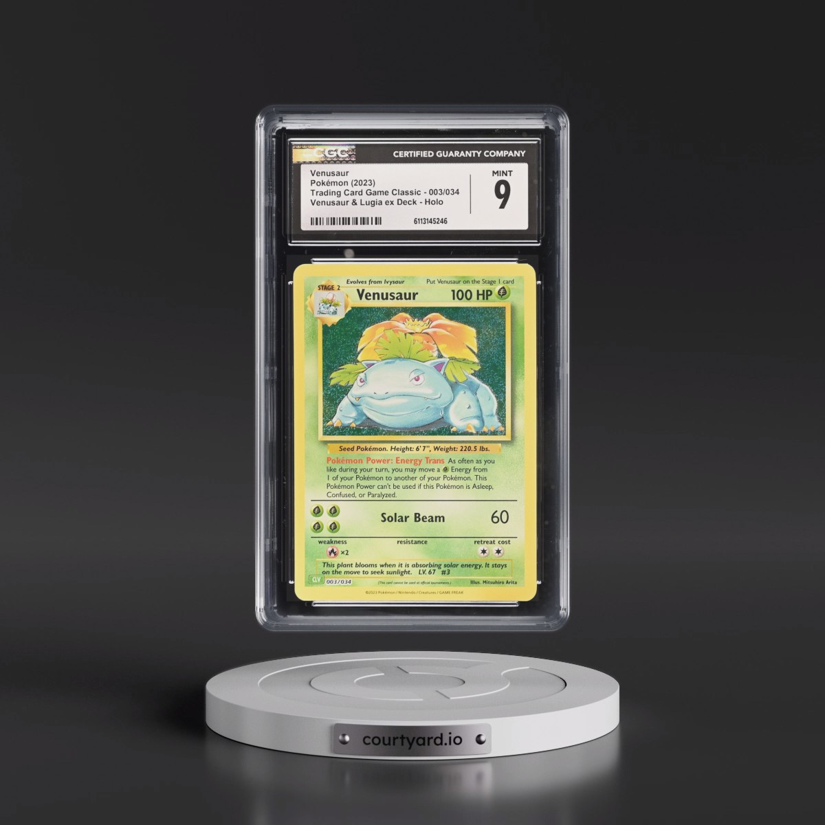2023 Trading Card Game Classic - CLV, CLC, CLB #003/034 Venusaur - Venusaur & Lugia ex Deck - CLV Holo (CGC 9 MINT)
