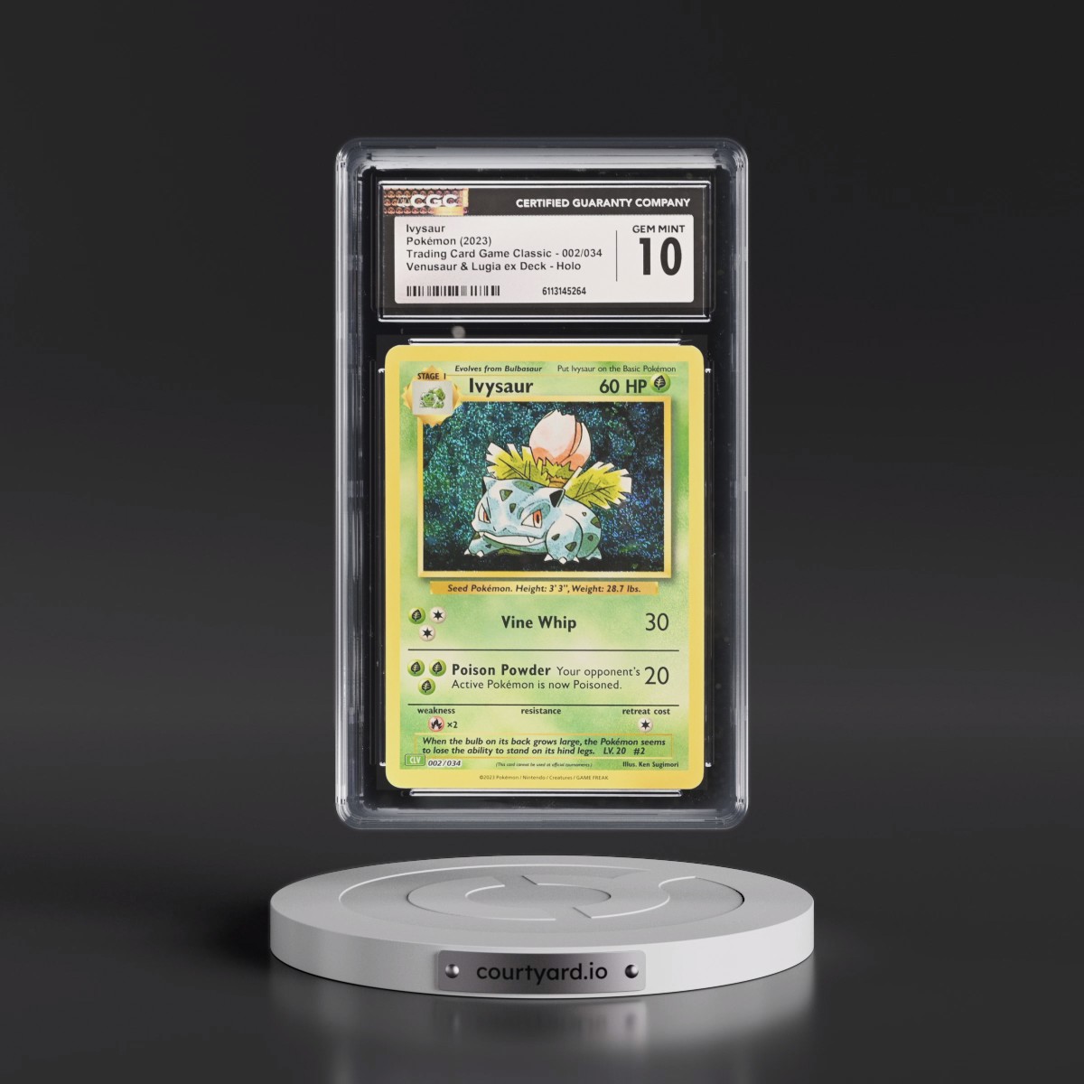 2023 Trading Card Game Classic - CLV, CLC, CLB #002/034 Ivysaur - Venusaur & Lugia ex Deck - CLV Holo (CGC 10 GEM MINT)