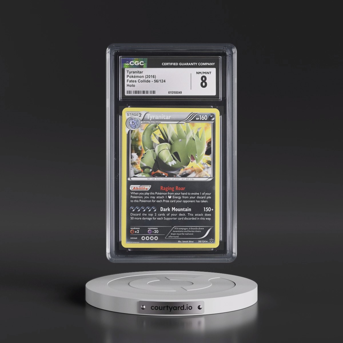2016 Fates Collide #56/124 Tyranitar - Holo (CGC 8 NM-MT)