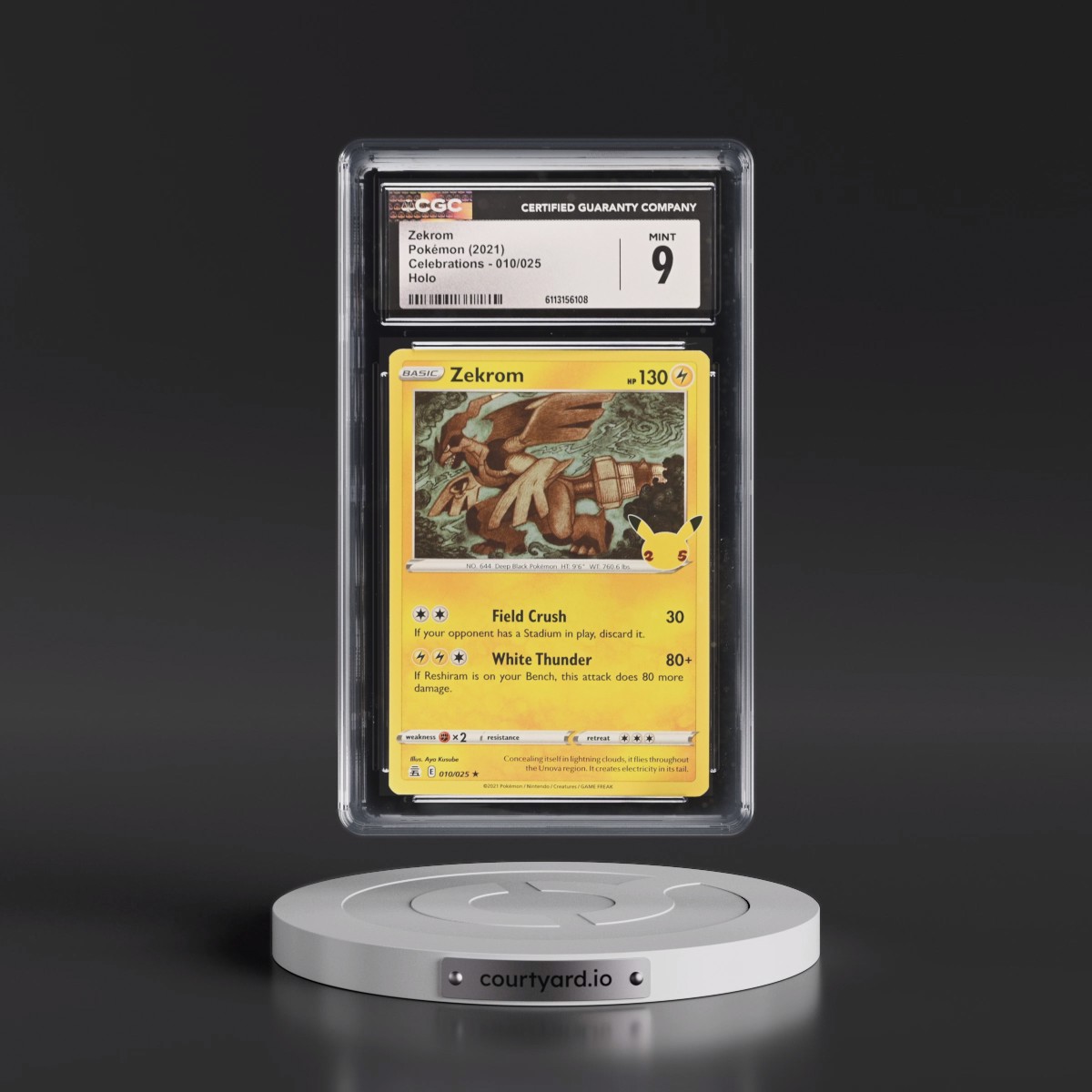 2021 Celebrations #010/025 Zekrom - Holo (CGC 9 MINT)