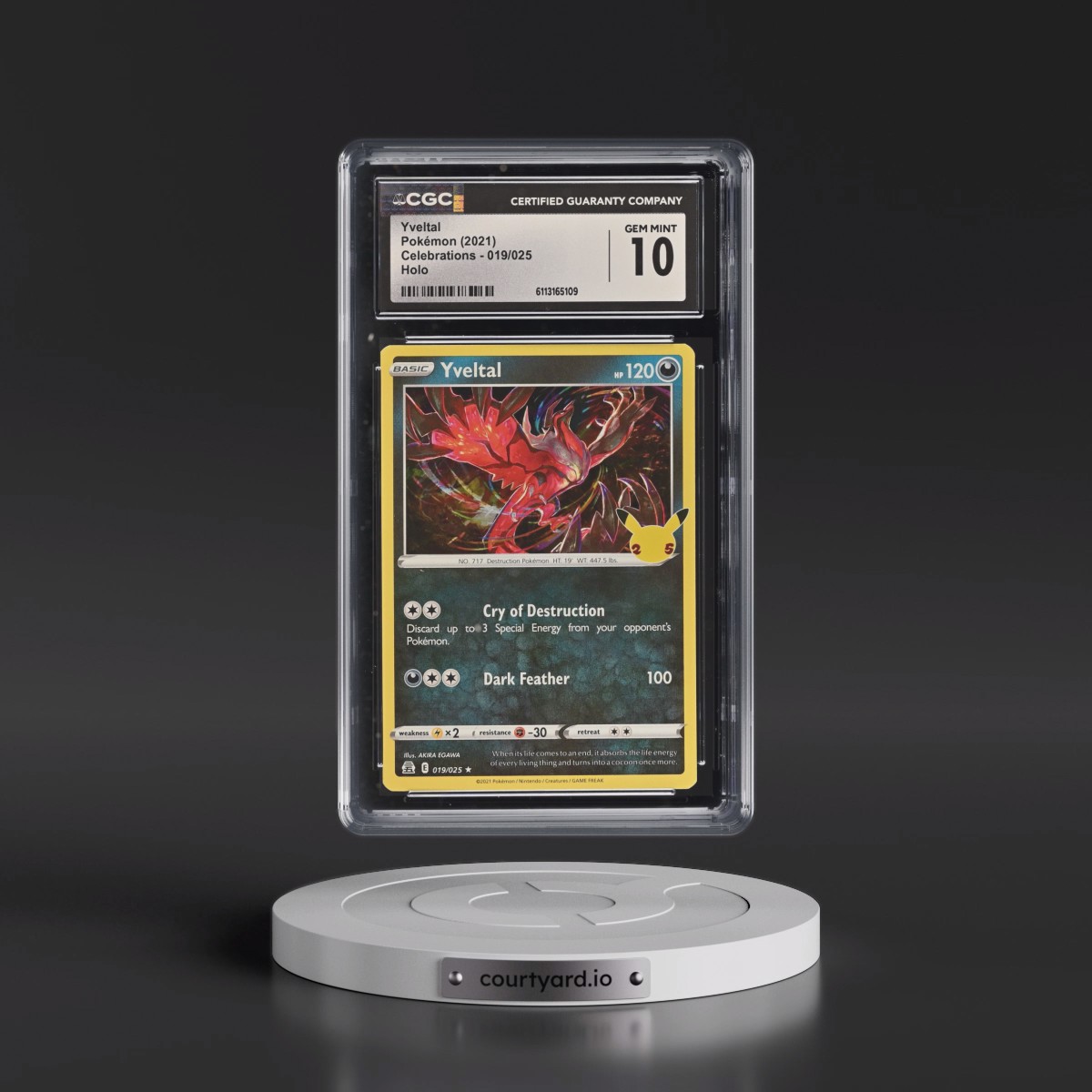2021 Celebrations #019/025 Yveltal - Holo (CGC 10 GEM MINT)