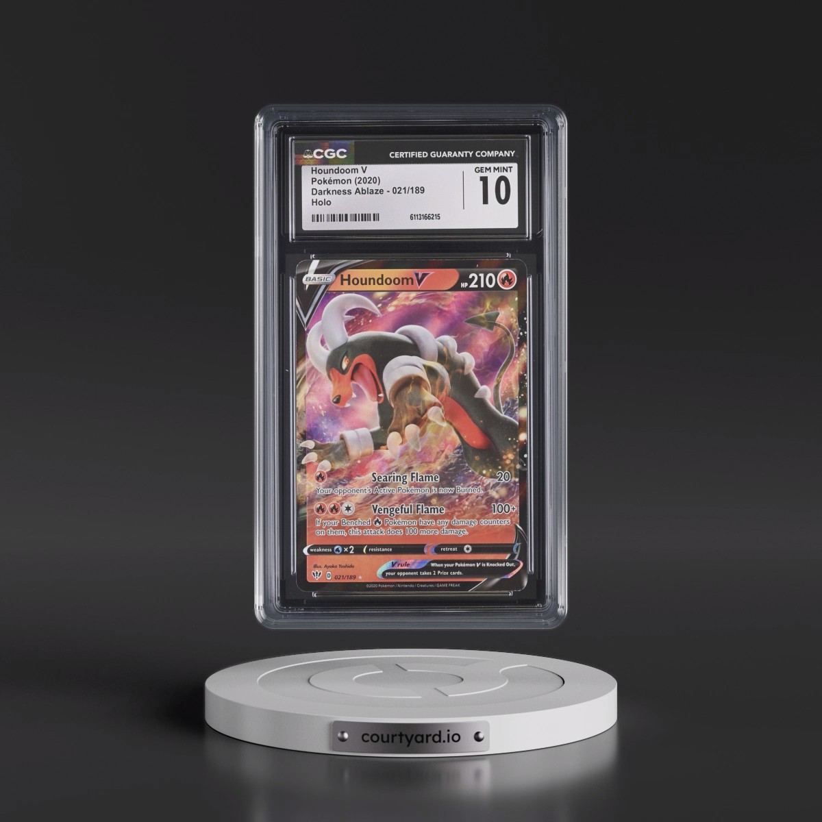 2020 Darkness Ablaze #021/189 Houndoom V - Holo (CGC 10 GEM MINT)
