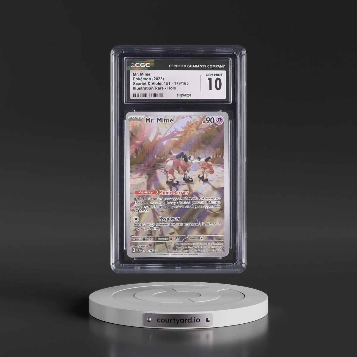 2023 Scarlet & Violet 151 - MEW EN #179/165 Mr. Mime - Illustration Rare Holo (CGC 10 GEM MINT)