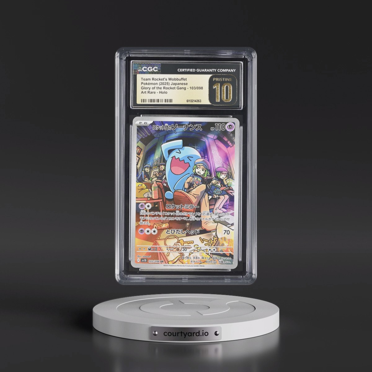 2025 Glory of the Rocket Gang - sv10 #103/098 Team Rocket's Wobbuffet - Art Rare Holo (CGC 10 PRISTINE)