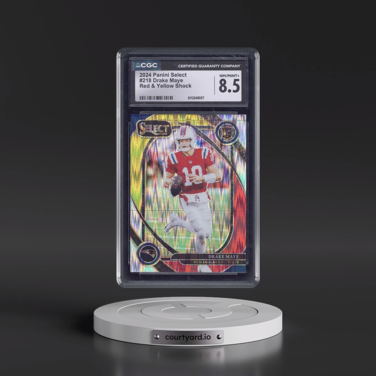 2024 Panini Select #218 Drake Maye - Red & Yellow Shock (CGC 8.5 NM-MT+)