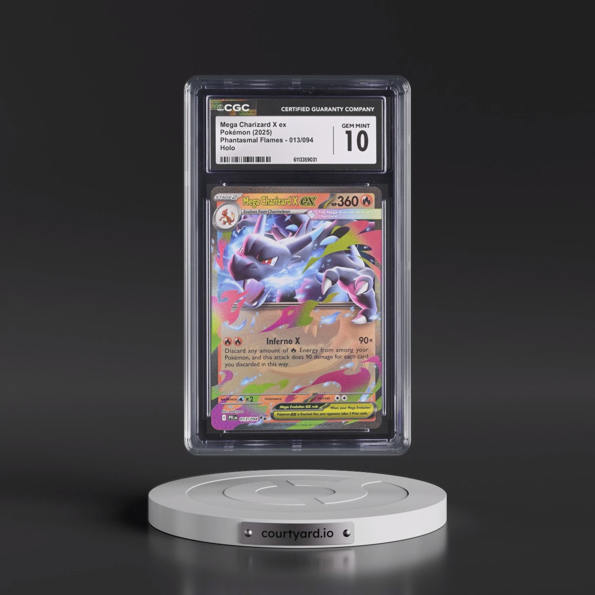 2025 Phantasmal Flames - PFL EN #013/094 Mega Charizard X ex - Holo (CGC 10 GEM MINT)