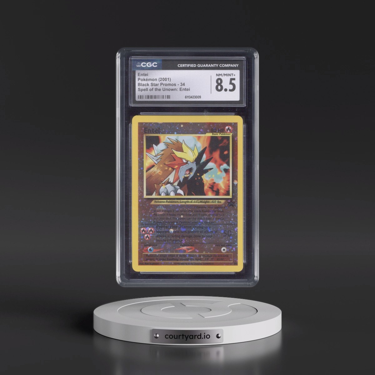 1999 Black Star Promos #34 Entei - Reverse Holo Spell of the Unown: Entei () (CGC 8.5 NM-MT+)