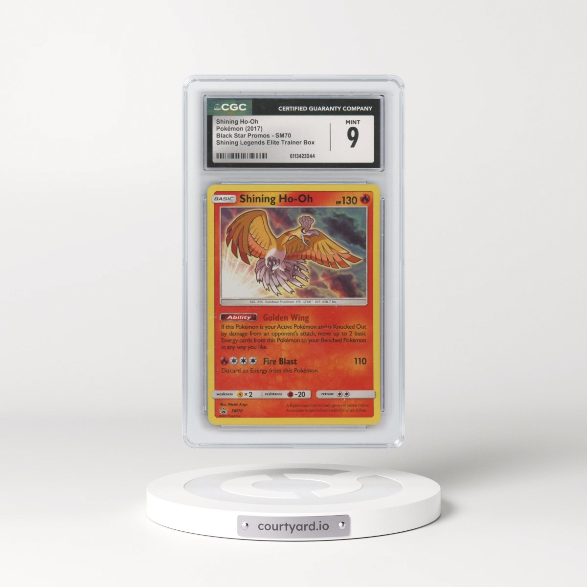 2017 Pokémon SM Black Star Promo #SM70 Shining HO-Oh - Holo Holo Shining Legends Elite Trainer Box (CGC 9 MINT)