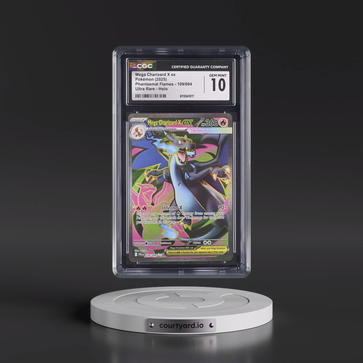 2025 Phantasmal Flames - PFL EN #109/094 Mega Charizard X ex - Ultra Rare Holo (CGC 10 GEM MINT)