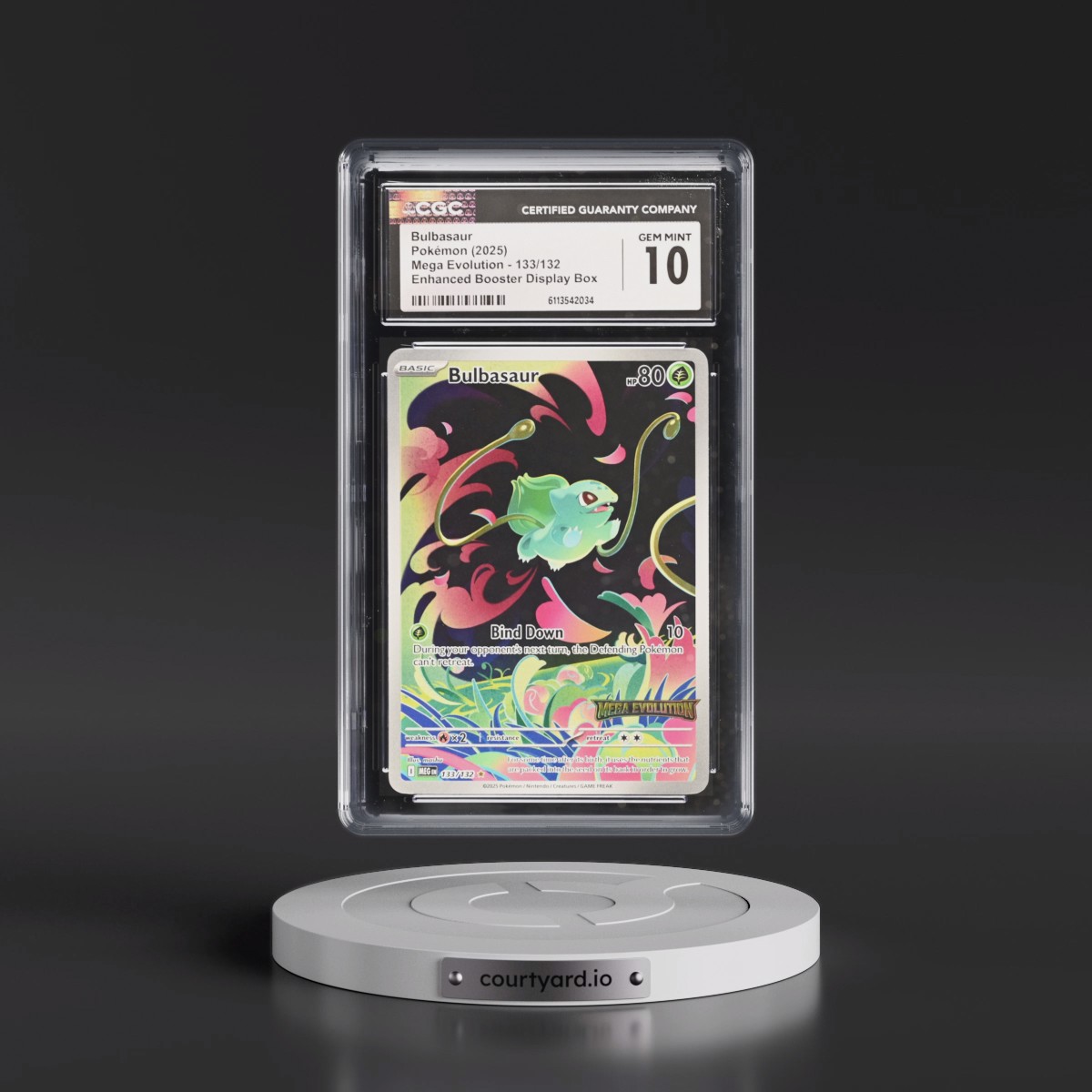 2025 Mega Evolution - MEG EN #133/132 Bulbasaur - Enhanced Booster Display Box (Mega Evolution Stamp) (Holo) (CGC 10 GEM MINT)
