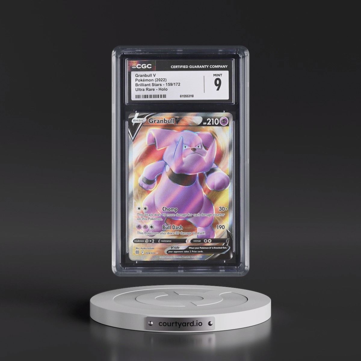 2022 Brilliant Stars Granbull V - Ultra Rare Holo #159/172 CGC 9