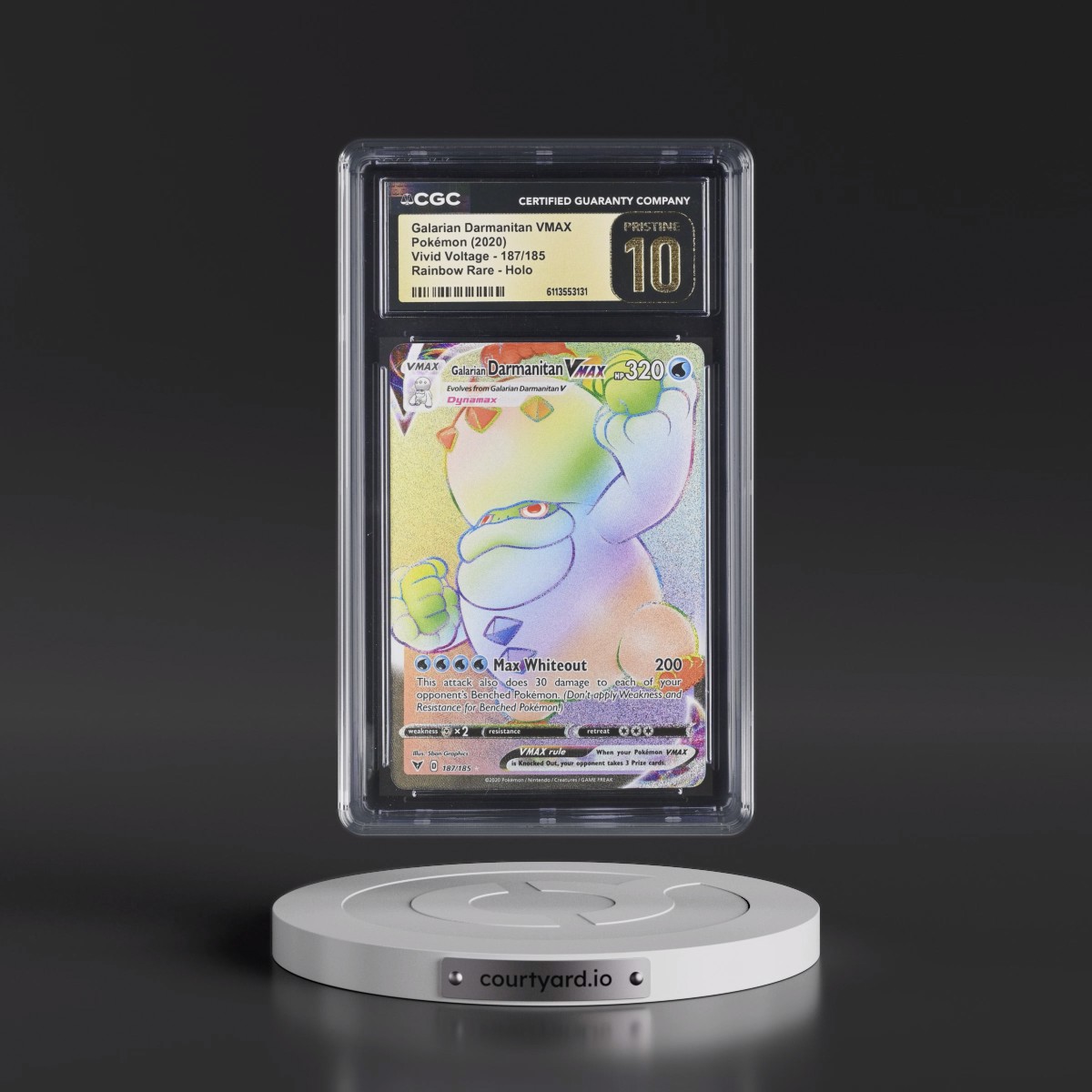 2020 Vivid Voltage #187/185 Galarian Darmanitan VMAX - Rainbow Rare Holo (CGC 10 PRISTINE)