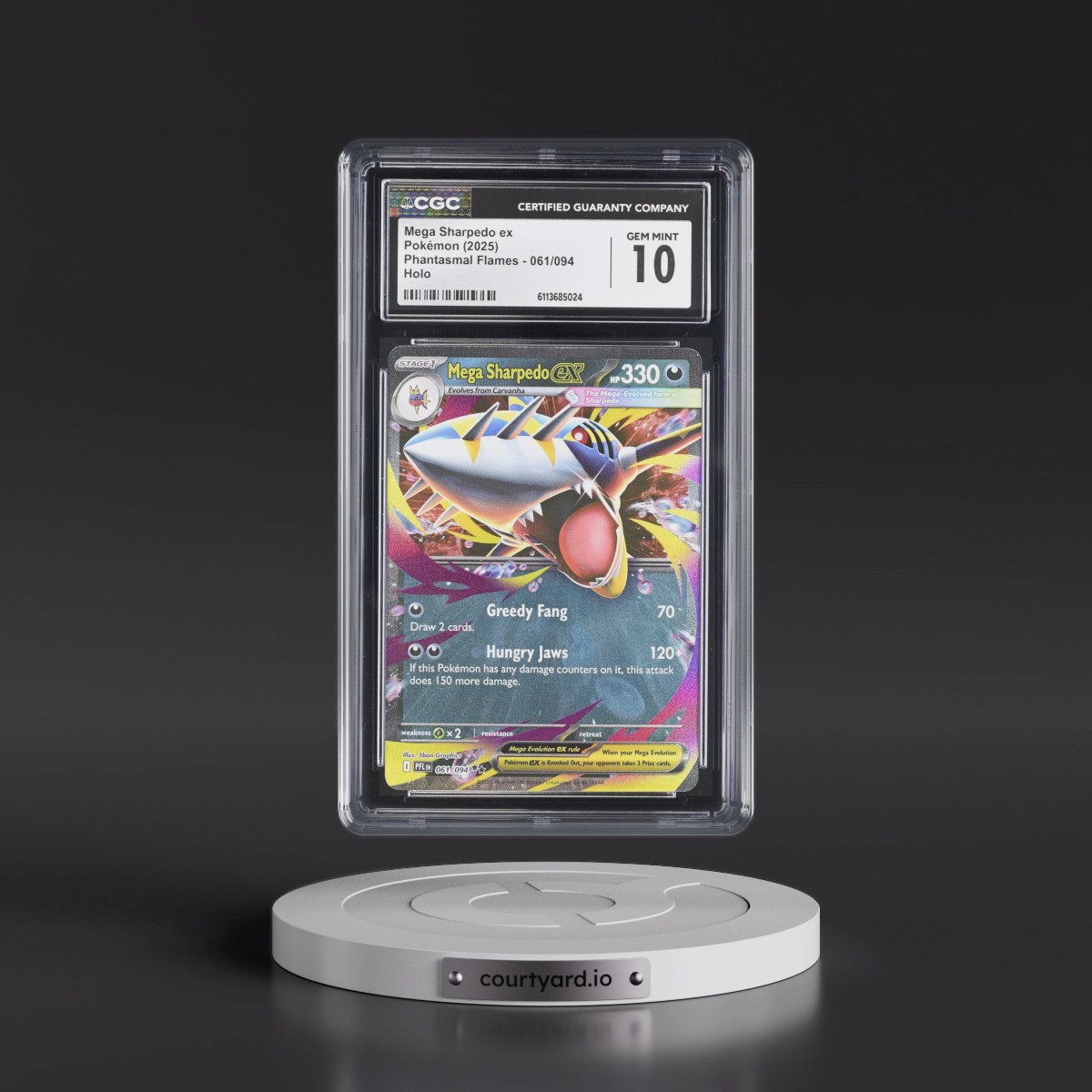 2025 Phantasmal Flames - PFL EN #061/094 Mega Sharpedo ex - Holo (CGC 10 GEM MINT)
