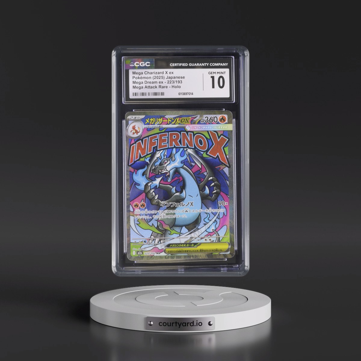 2025 Mega Dream ex - M2a #223/193 Mega Charizard X ex - Mega Attack Rare Holo (CGC 10 GEM MINT)