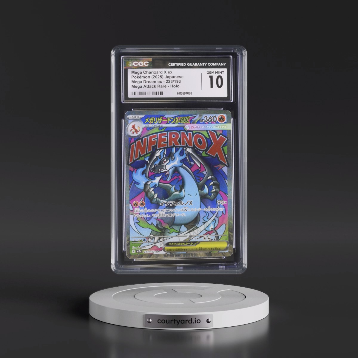 2025 Pokémon M2a-Mega Dream EX #223 Mega Charizard X EX - Holo Mega Attack Rare (CGC 10 GEM MINT)