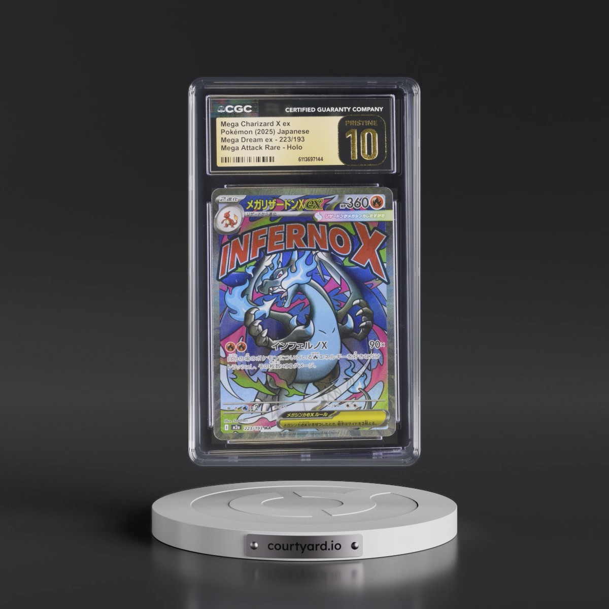 2025 Mega Dream ex - M2a #223/193 Mega Charizard X ex - Mega Attack Rare Holo (CGC 10 PRISTINE)