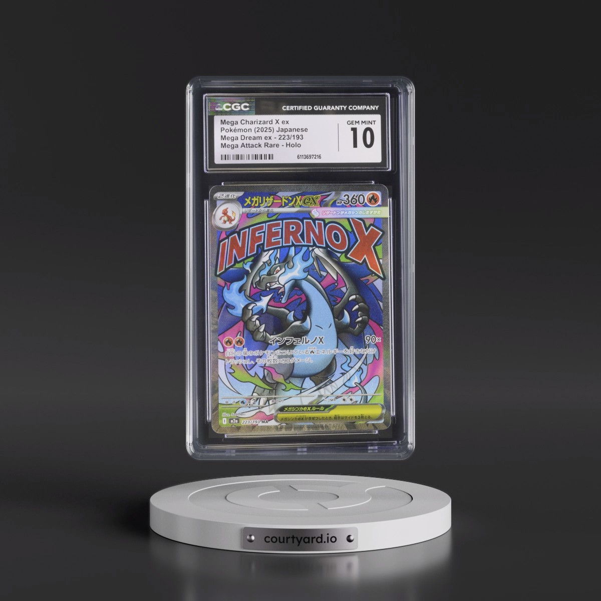 2025 Mega Dream ex - M2a #223/193 Mega Charizard X ex - Mega Attack Rare Holo (CGC 10 GEM MINT)