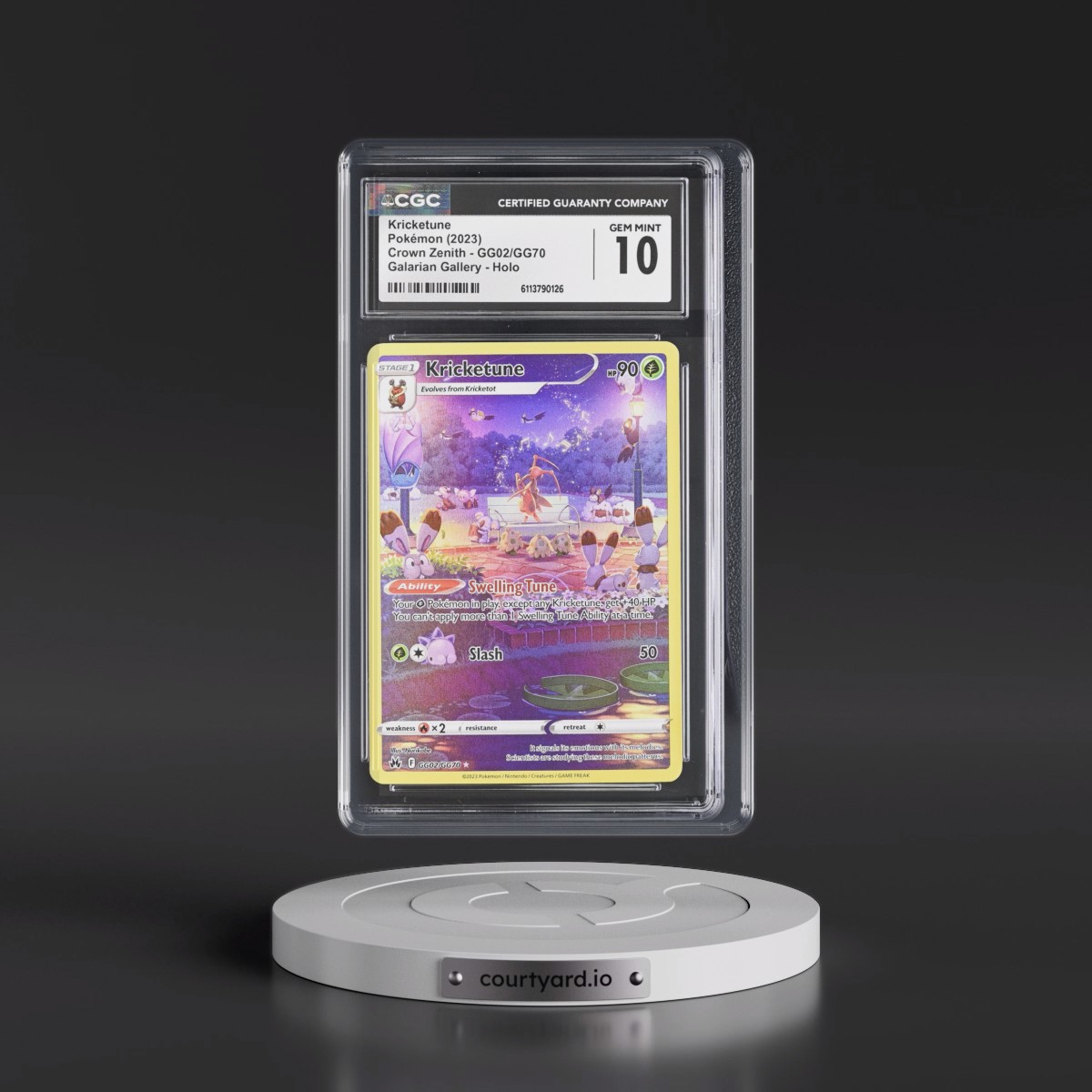 2023 Crown Zenith #GG02/GG70 Kricketune - Galarian Gallery Holo (CGC 10 GEM MINT)