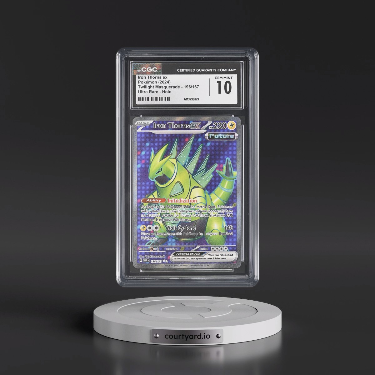 2024 Twilight Masquerade - TWM EN #196/167 Iron Thorns ex - Ultra Rare Holo (CGC 10 GEM MINT)