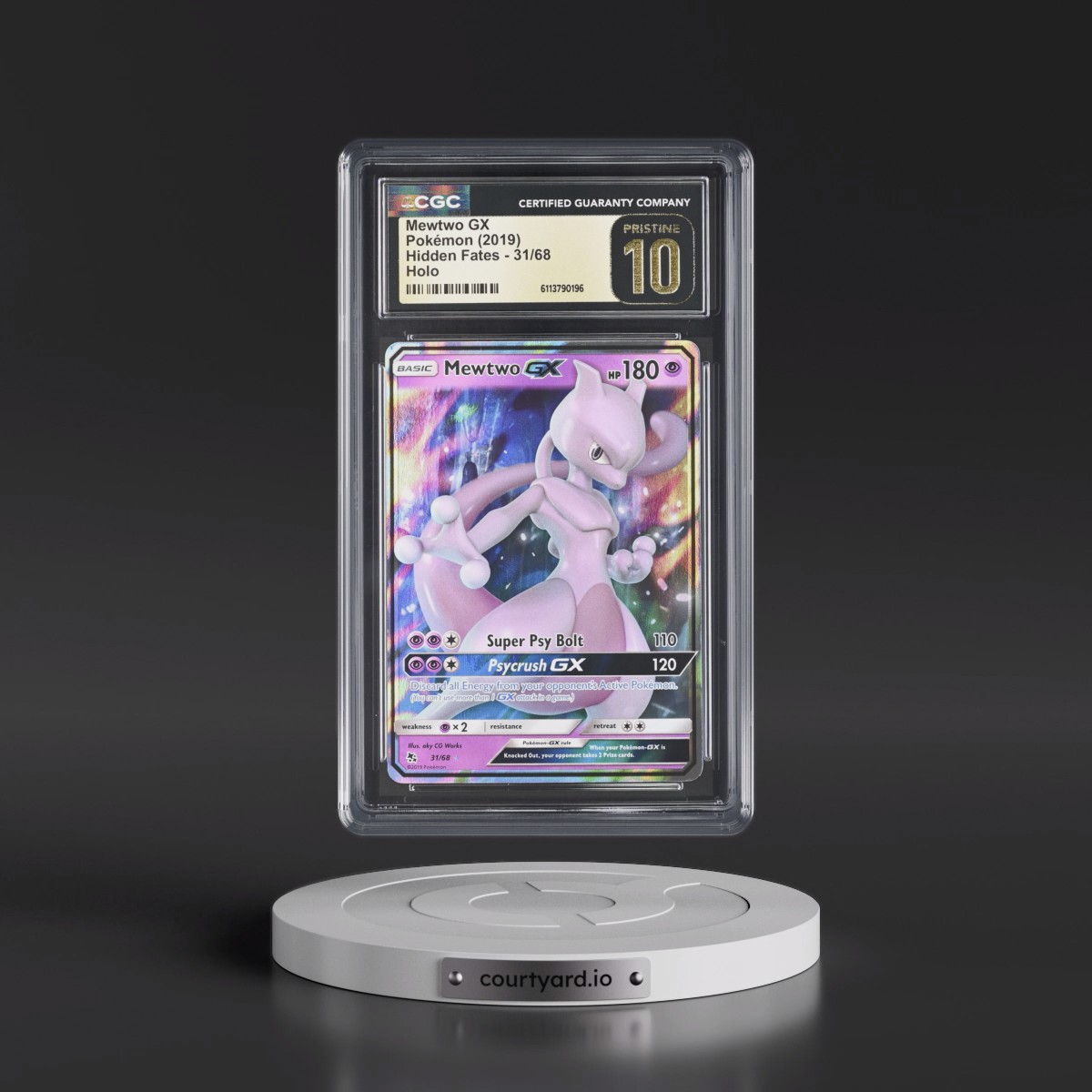 2019 Hidden Fates #31/68 Mewtwo GX - Holo (CGC 10 PRISTINE)