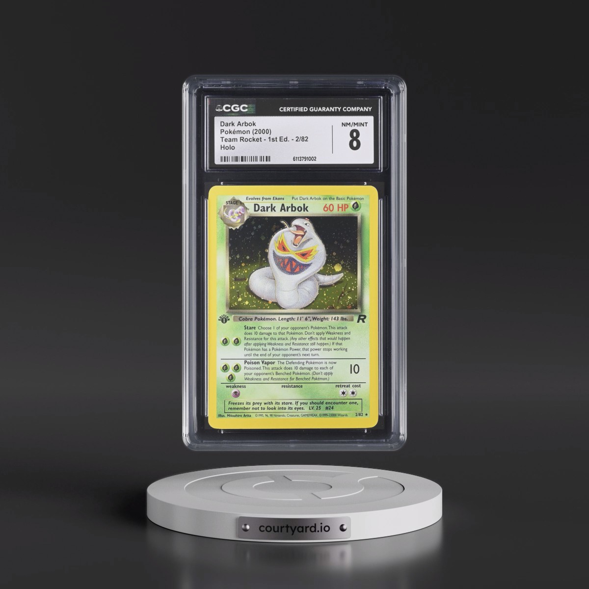 2000 Team Rocket #2/82 Dark Arbok - 1st Edition Holo (CGC 8 NM-MT)