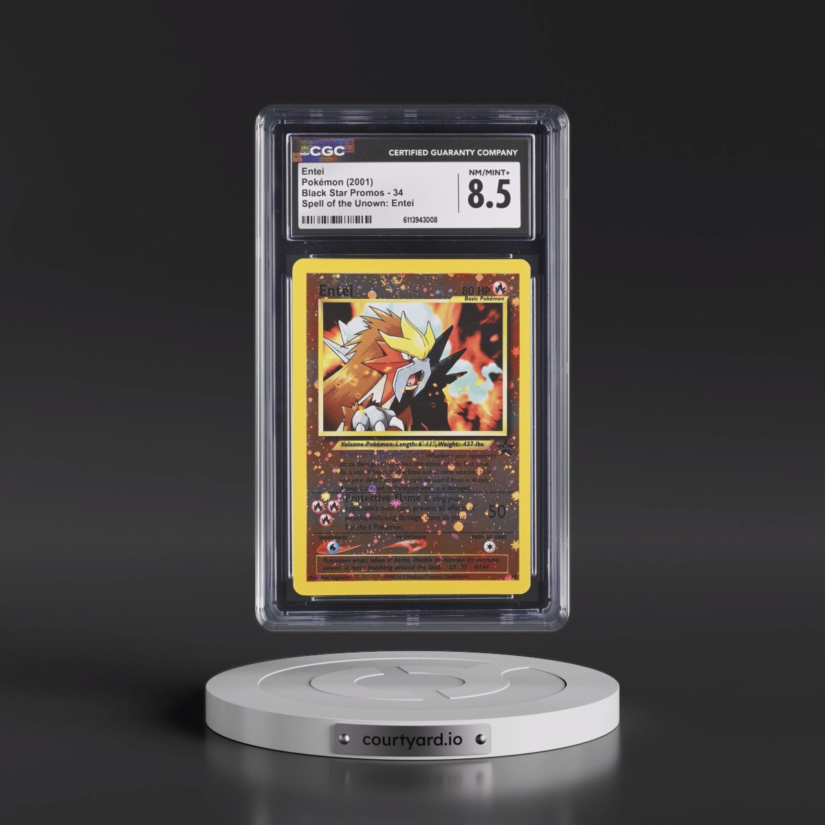 1999 Black Star Promos #34 Entei - Reverse Holo Spell of the Unown: Entei () (CGC 8.5 NM-MT+)