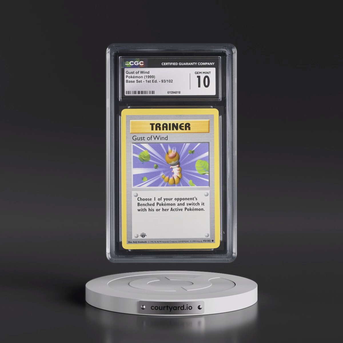 1999 Base Set #93/102 Gust of Wind - 1st Edition 1st Edition (CGC 10 GEM MINT)