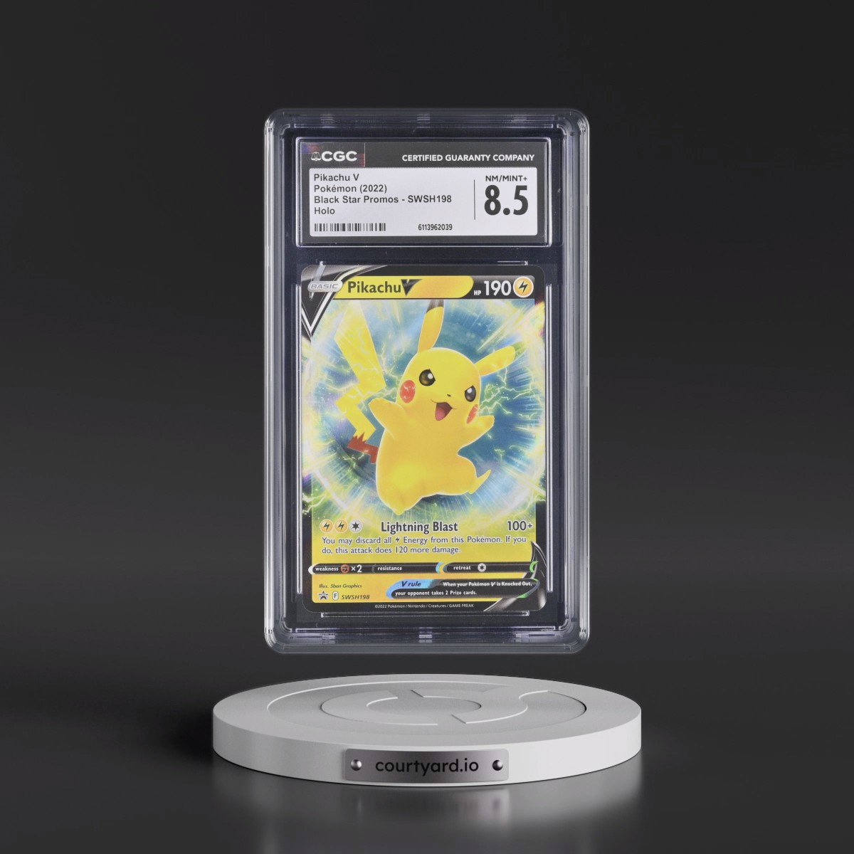 2017 Black Star Promos - Sword & Shield Pikachu V - Holo #SWSH198 CGC 8.5