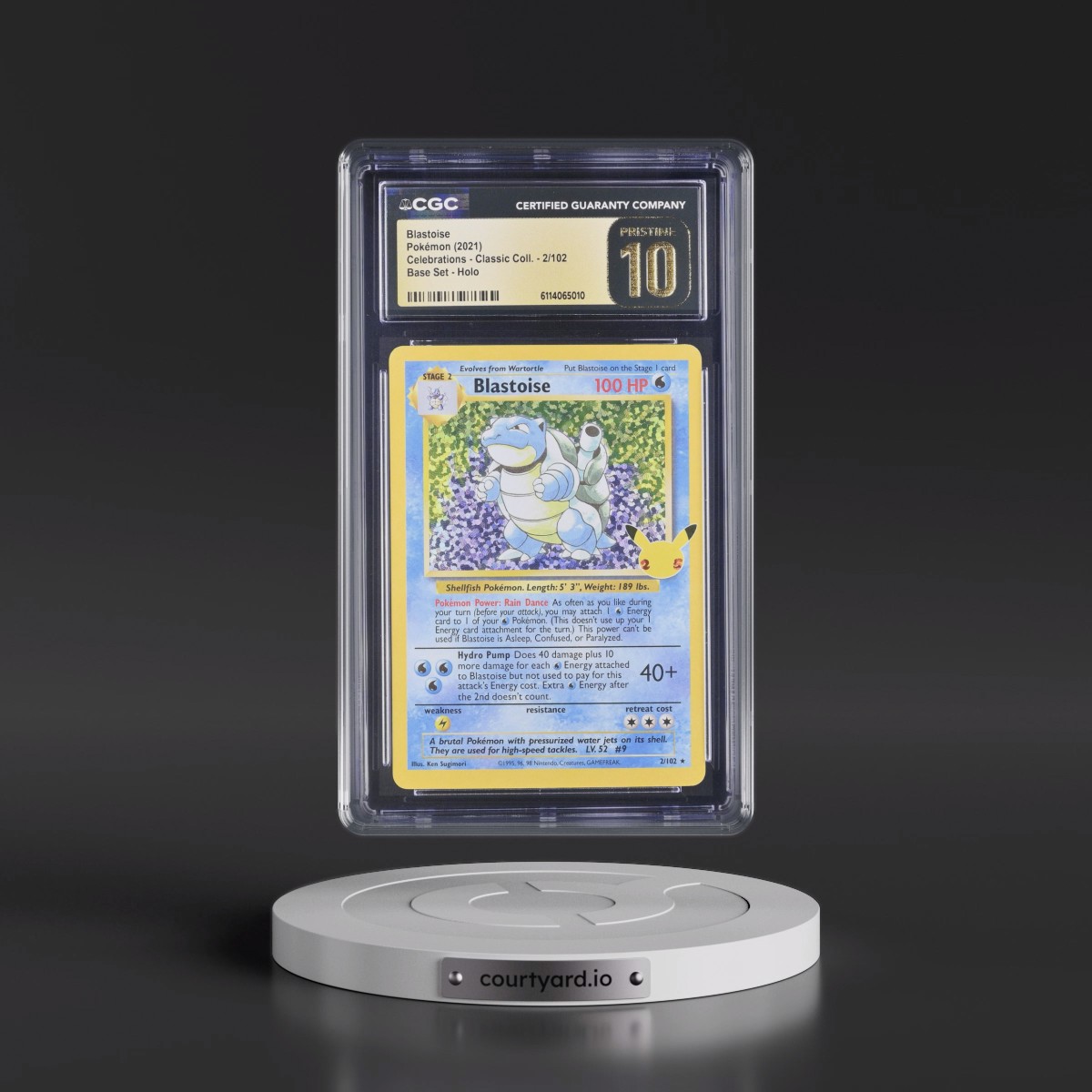 2021 Celebrations - Classic Collection #2/102 Blastoise - Base Set Holo (CGC 10 PRISTINE)
