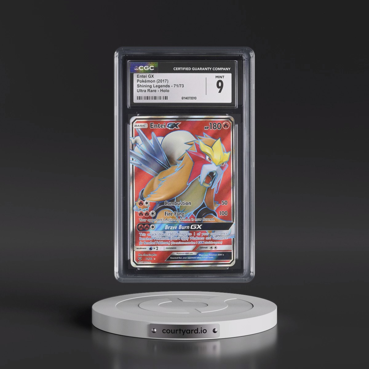 2017 Shining Legends #71/73 Entei GX - Ultra Rare Holo (CGC 9 MINT)