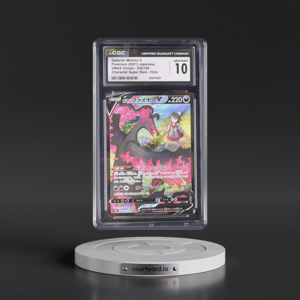 2021 VMAX Climax #242/184 Galarian Moltres V - Character Super Rare Holo (CGC 10 GEM MINT)