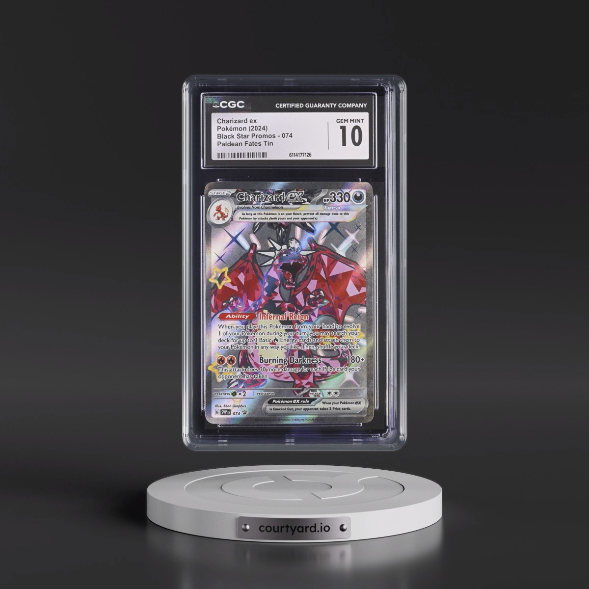 2023 Black Star Promos - Scarlet & Violet SVP EN #074 Charizard ex - Paldean Fates Tin (Holo) (CGC 10 GEM MINT)