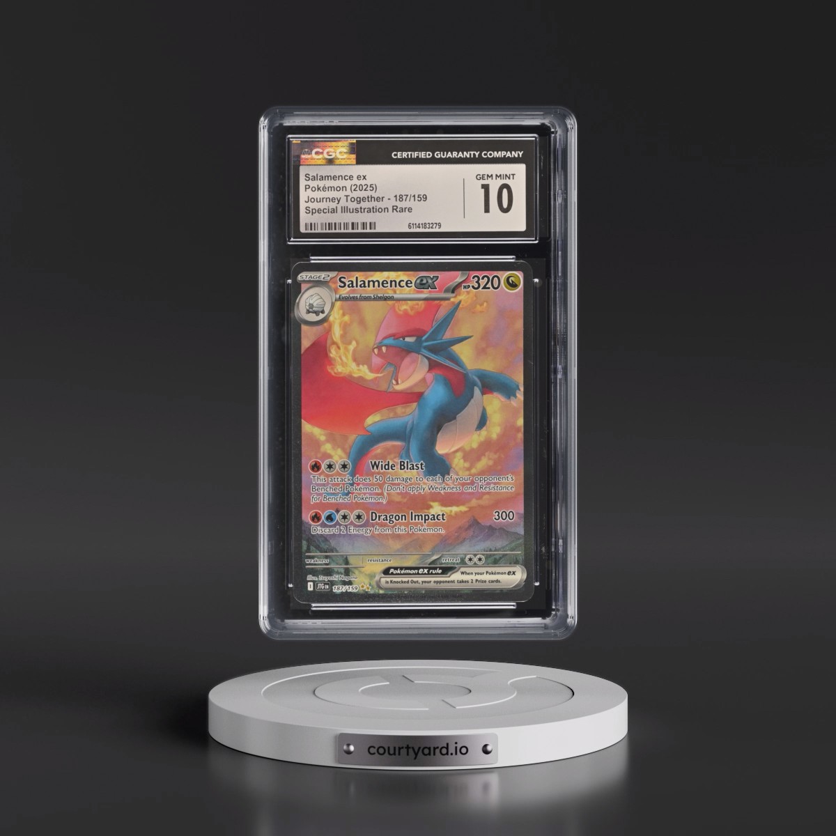 2024 Journey Together - JTG EN #187/159 Salamence ex - Special Illustration Rare (Holo) (CGC 10 GEM MINT)