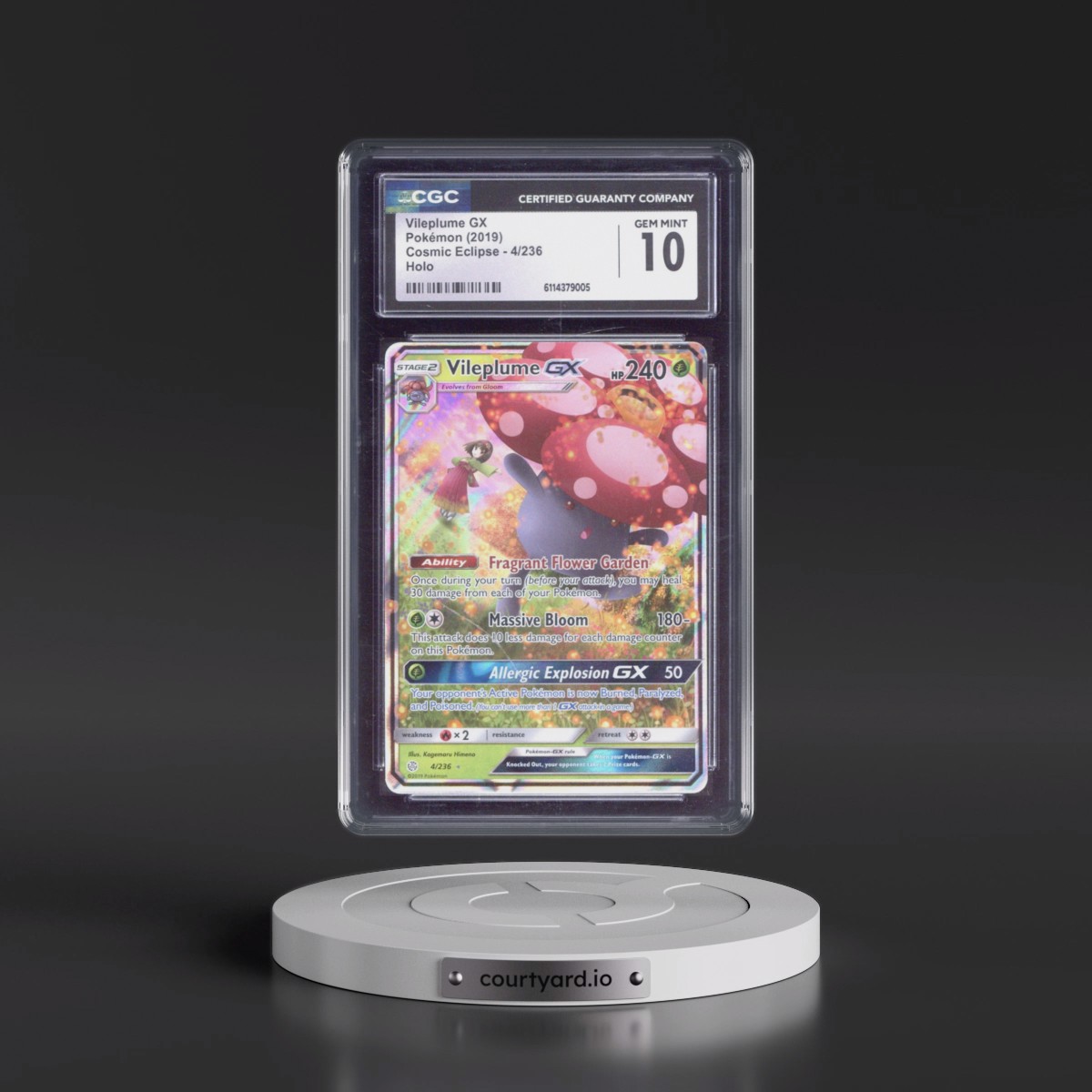 2019 Cosmic Eclipse #4/236 Vileplume GX - Holo (CGC 10 GEM MINT)