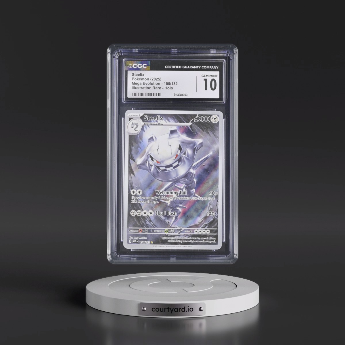 2025 Pokémon Meg EN-Mega Evolution #150 Steelix - Illustration Rare (CGC 10 GEM MINT)